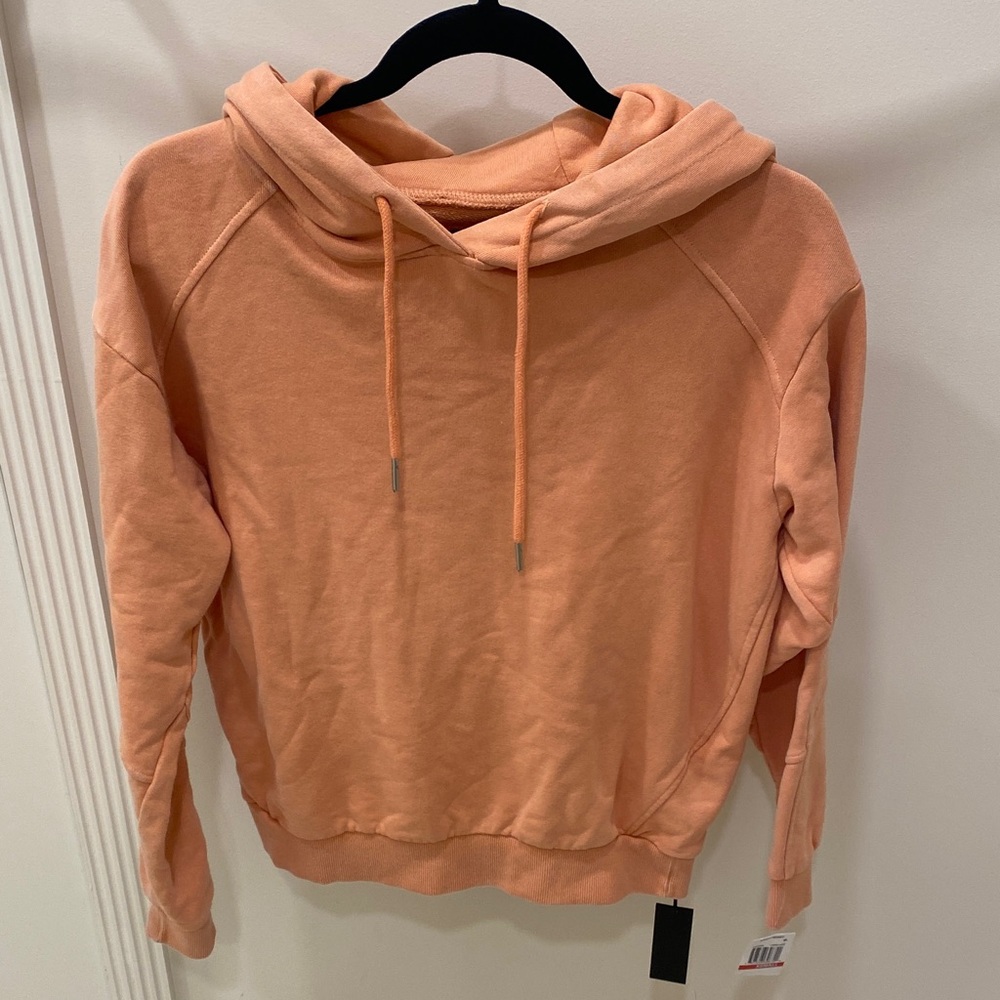 NWT Blank NYC Peach Acid Wash Orange Hoodie Sweatshirt for Women Size XS